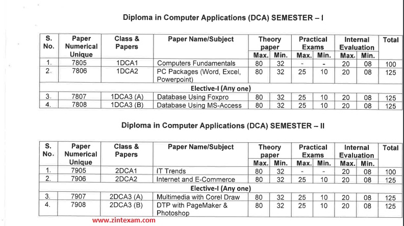 DCA Syllabus - ZINT